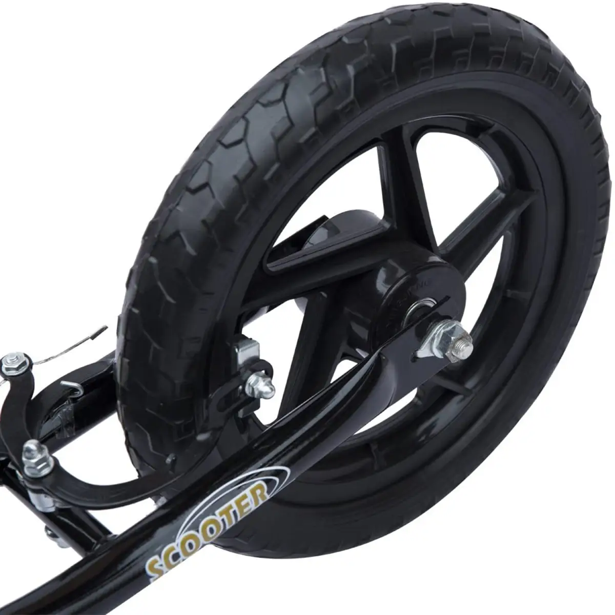 Push Scooter Teen Kids Stunt Bike Ride On with 12" EVA Tyres, Black HOMCOM by Unbranded