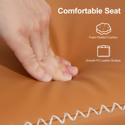 Leather Shoe Storage Bench by N/A