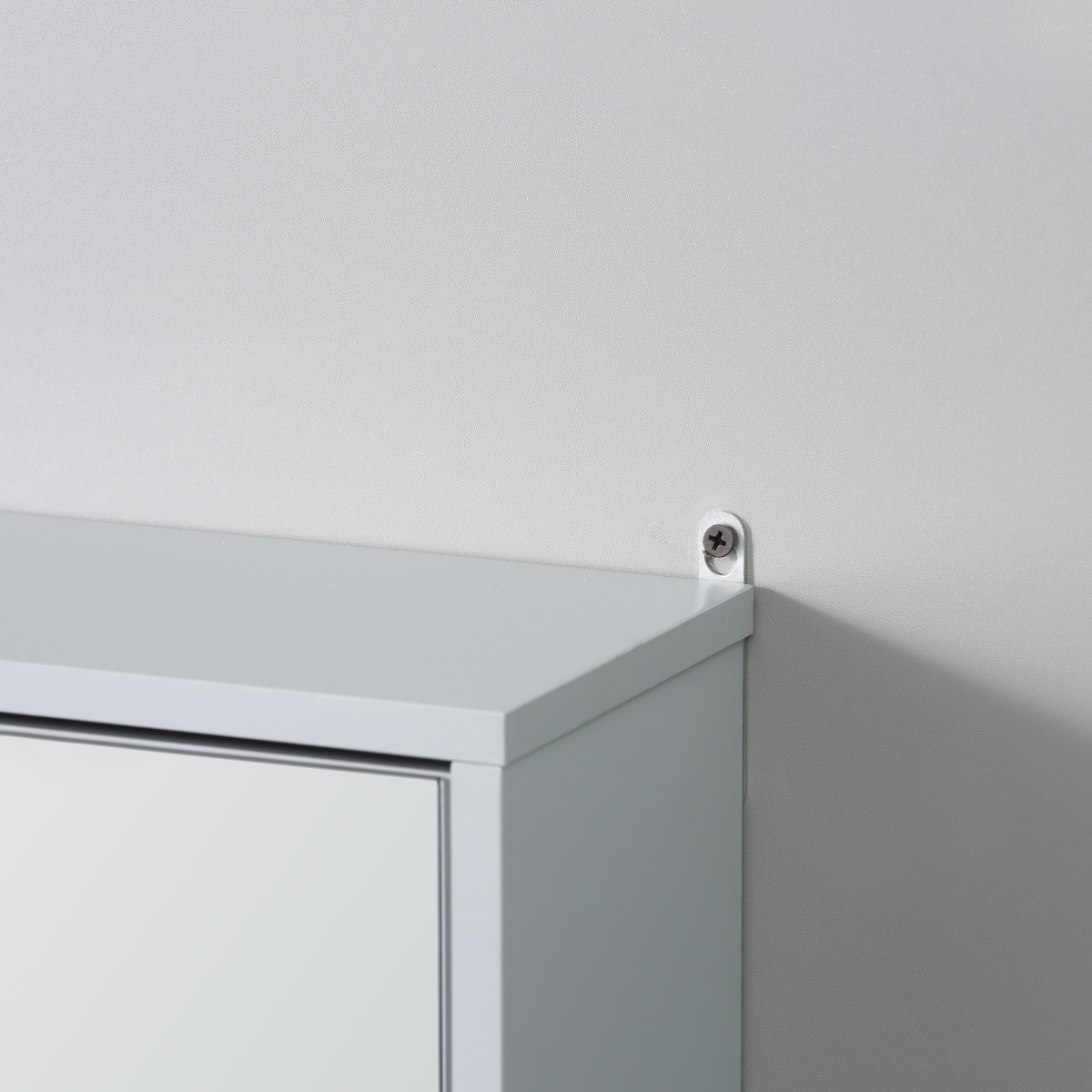 Wall Mounted Mirror Cabinet with Storage Shelf Bathroom Cupboard Grey by Homcom