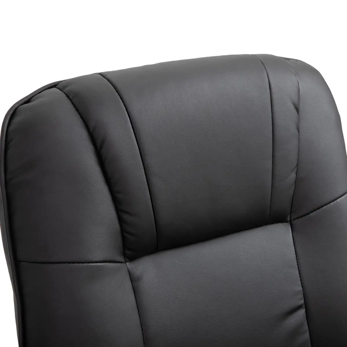 Ergonomic Recliner Sofa Chair PU Leather Armchair Lounger with Footrest, Black by Unbranded