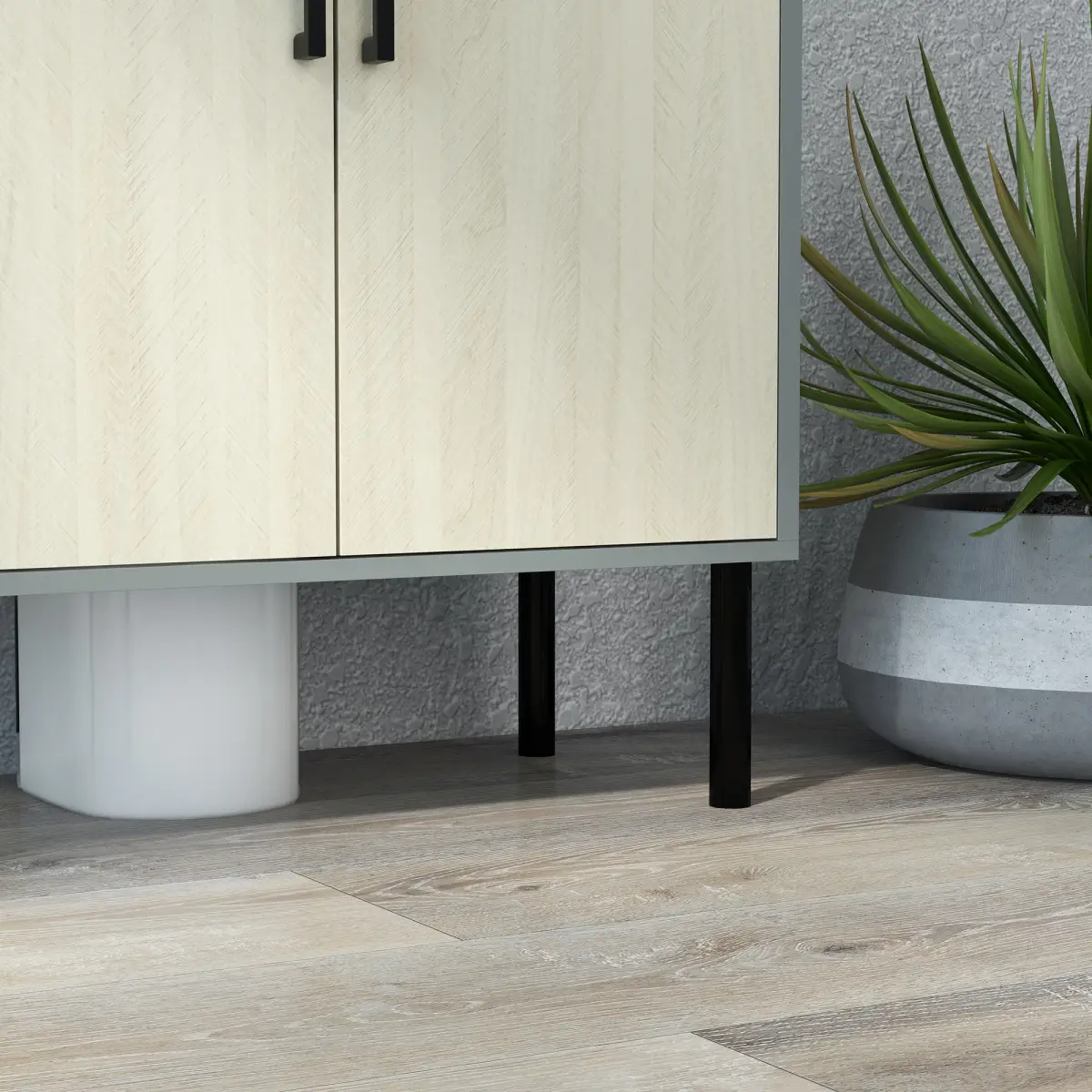 kleankin Bathroom Sink Cabinet, Under Sink Basin Storage Cupboard with Shelf by kleankin