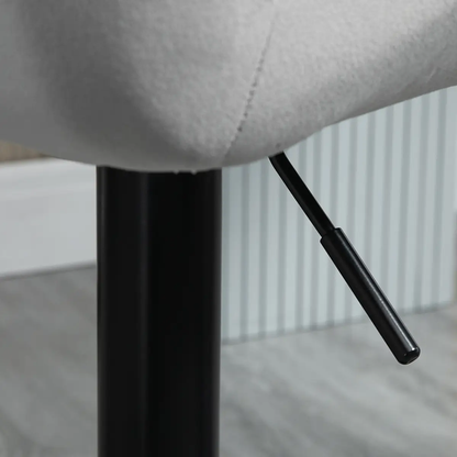 Set Of 2 Luxurious Velvet-Touch Bar Stools w/ Metal Frame Footrest Base Grey by HOMCOM