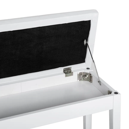 Classic Digital Keyboard Piano Bench Makeup Padded Seat Stool Solid Wood White by HOMCOM
