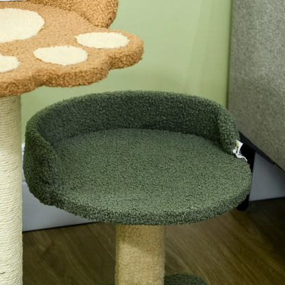 52cm Cat Tree for Indoor Cats, Scratching Posts with Two Bed, Toy Ball by PawHut