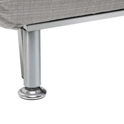 Single Sofa Bed Folding Chair Bed w/ Steel Frame Padding Pillow Grey, Silver by Unbranded
