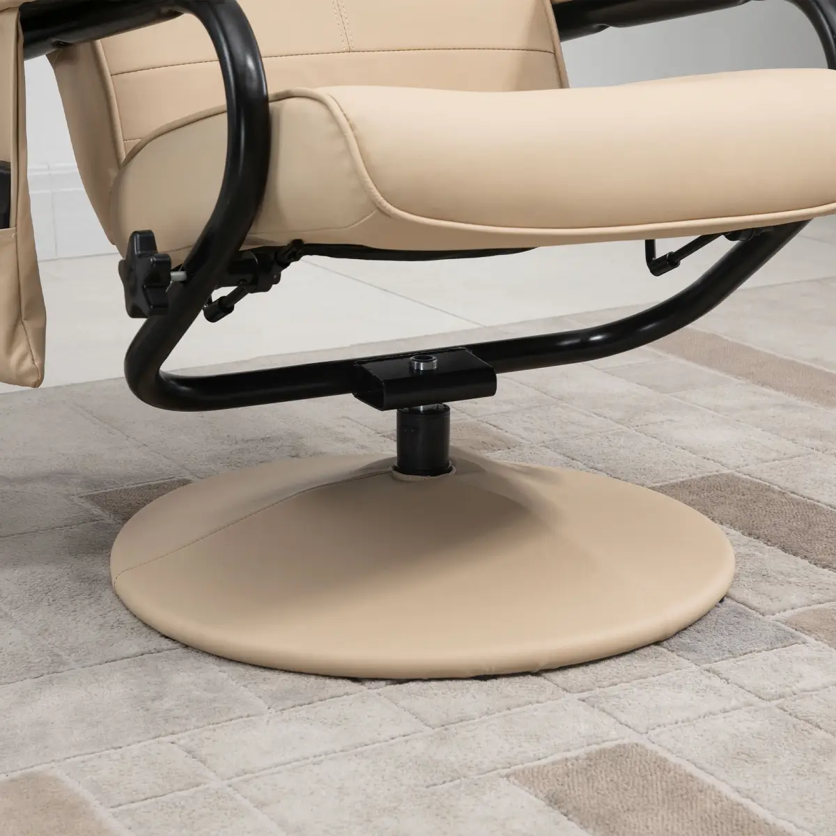 Freestanding Living Room Chair with High Density Cushion and Footrest Cream by Unbranded