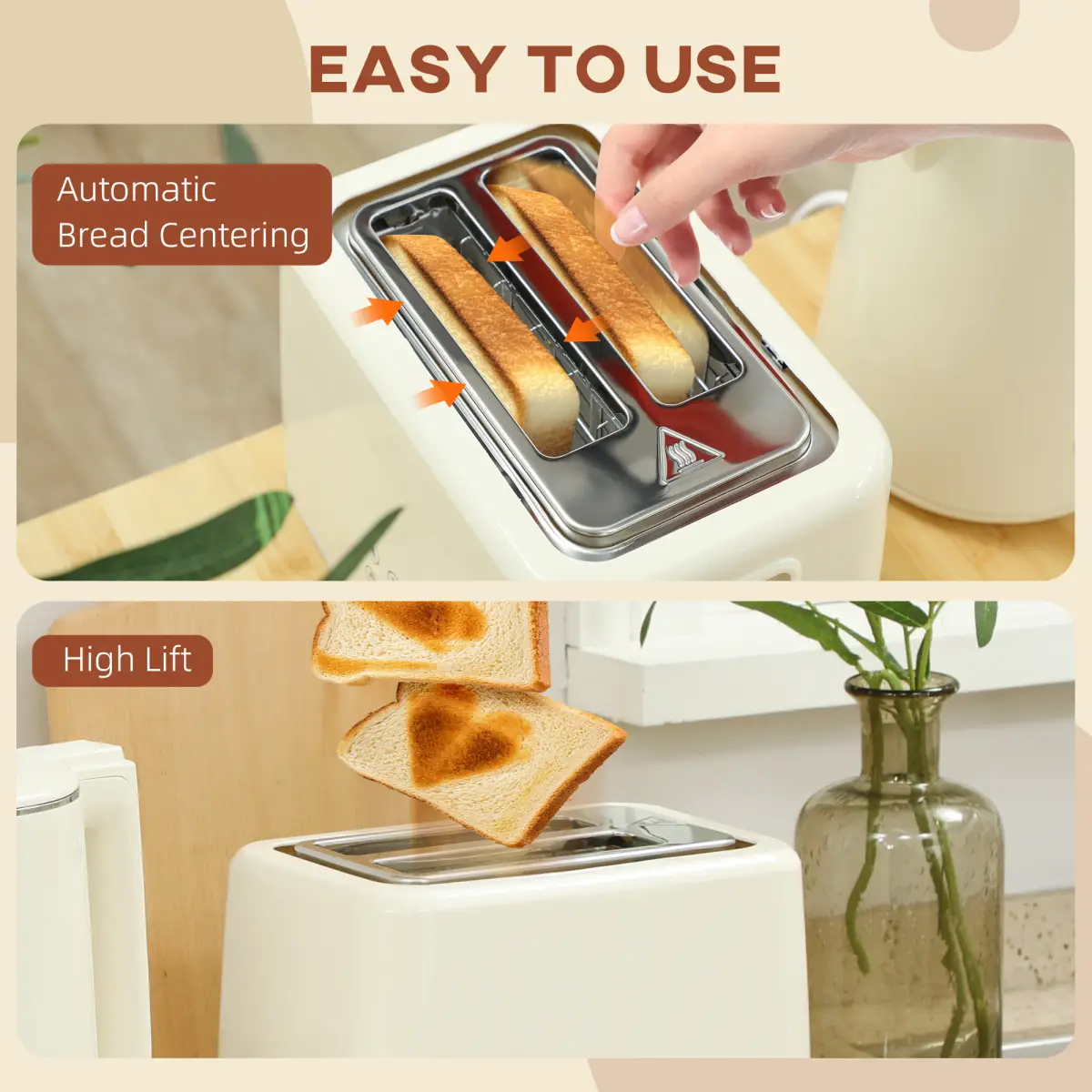 Kettle and Toaster Set by N/A