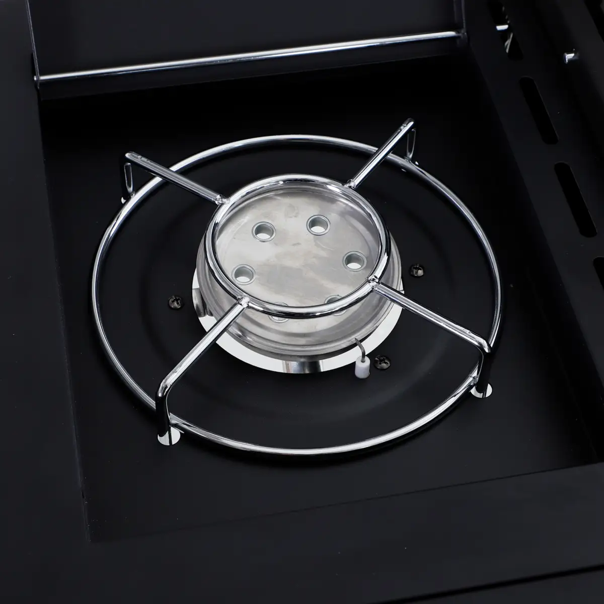 4 Gas BBQ Grill with Wheels, Steel-Black by Outsunny