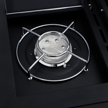 4 Gas BBQ Grill with Wheels, Steel-Black by Outsunny