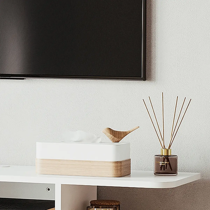 Floating TV Unit Stand Wall Mount Media Console with Storage Shelf, White by Unbranded