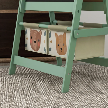 AIYAPLAY Kids Easel with Paper Roll, Blackboard, Whiteboard, Storage, Green by AIYAPLAY