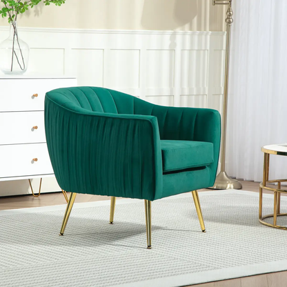 Fabric Single Sofa Arm Chair Upholstered Flocking Wood Leg Living Room Furniture by HOMCOM