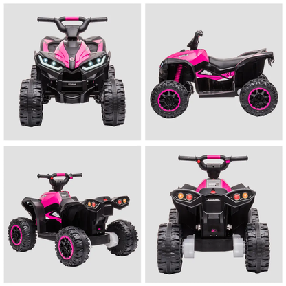 HOMCOM 12V Electric Quad Bikes for Kids Ride On Car ATV Toy for 3-5 Years Pink by Unbranded