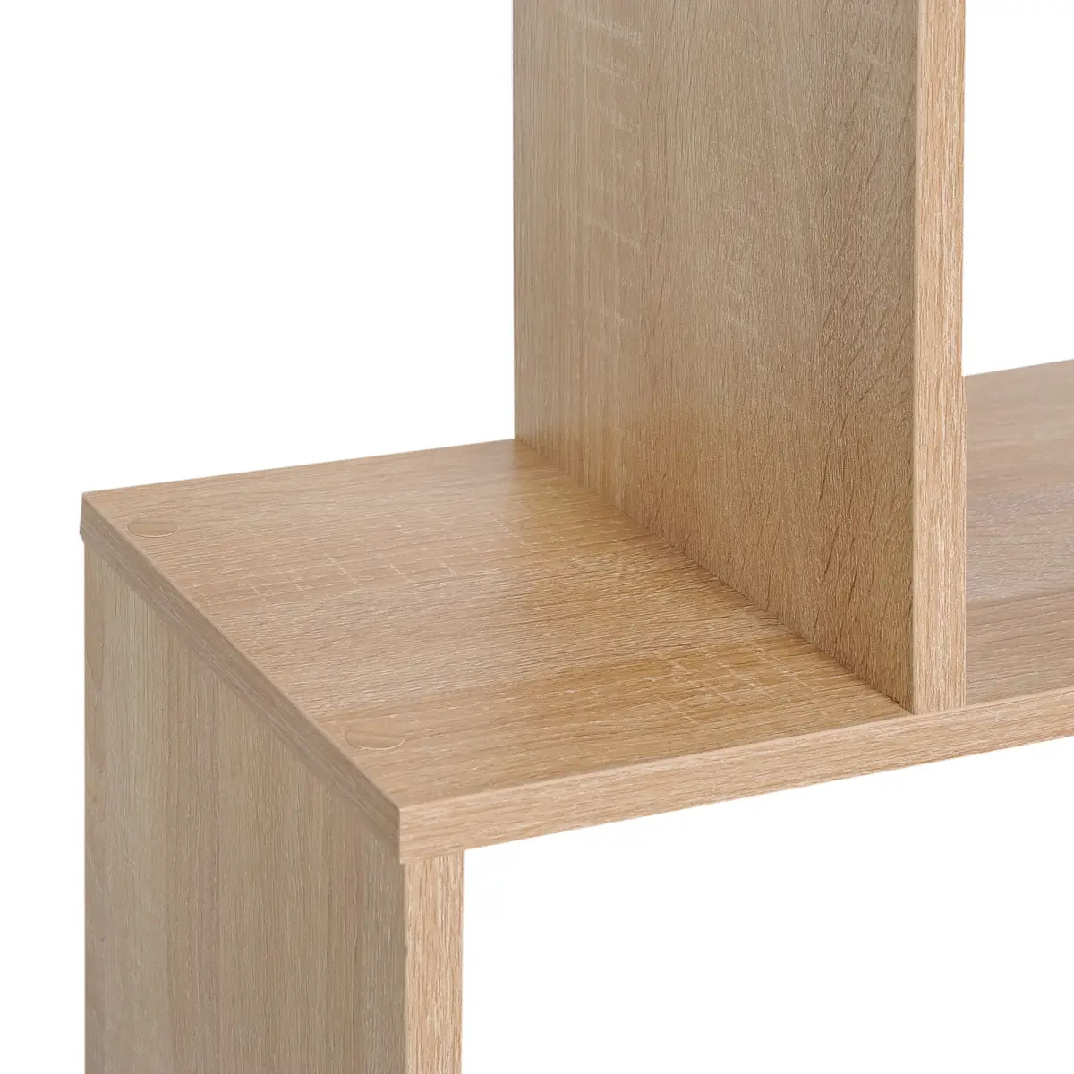 6-Tier Wooden Modern S-Shaped Shelf Storage Unit Home Office Oak Colour by Unbranded