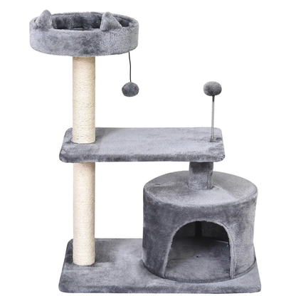 81cm Cat Tree Scratching Post Tower for Kitten Large Cats Activity Centre House by Pawhut