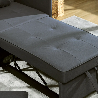 HOMCOM Folding Sleeper Sofa Bed Chair with Pillows, Pocket, Grey by HOMCOM