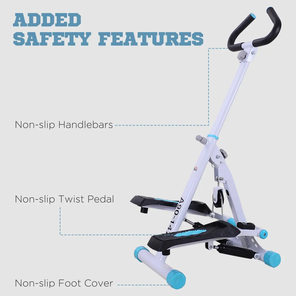 Stepper Fitness Exercise Handle Bar Machine Cardio Foldable Workout HOMCOM by Unbranded