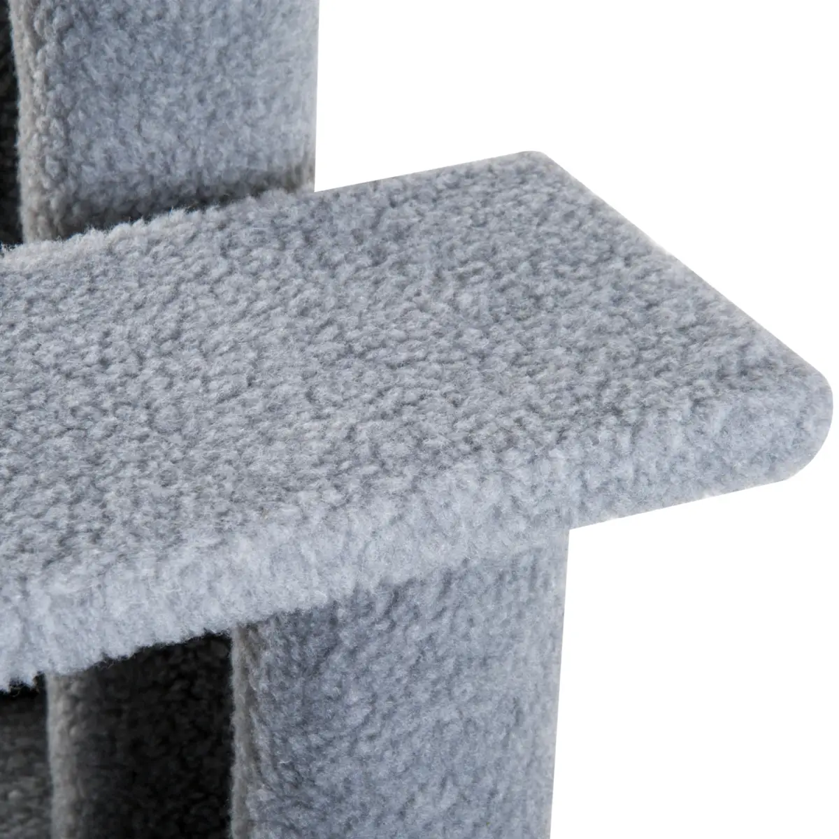 Pet Ramp Stairs 4 Steps Cat Tree Ladder Safety Steps Climbing Frame Grey by Pawhut