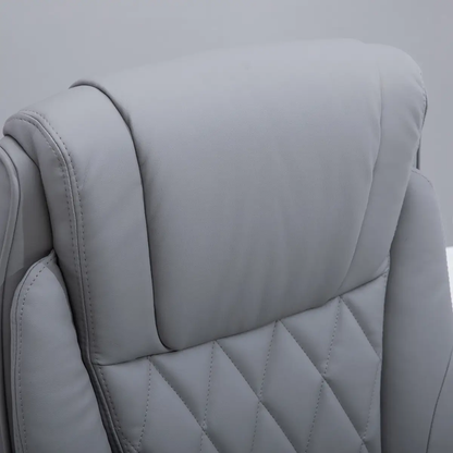 High Back Executive Office Chair Home Swivel PU Leather Chair, Grey by Vinsetto