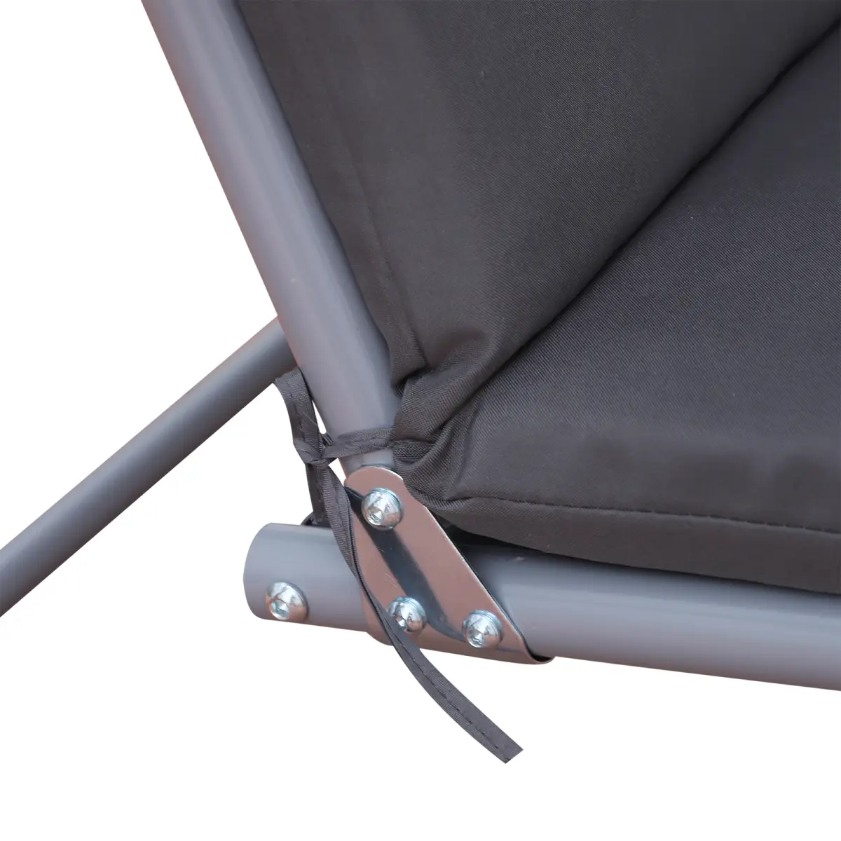 Steel Frame 2-Seater Swing Chair w/ Table Grey by Outsunny