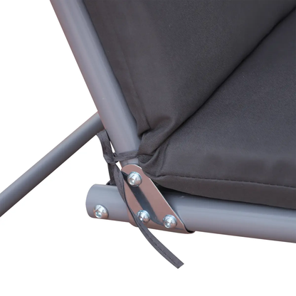 Steel Frame 2-Seater Swing Chair w/ Table Grey by Outsunny
