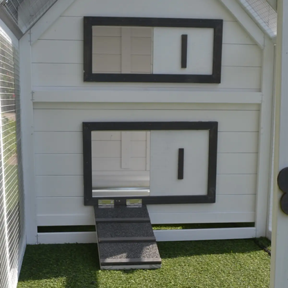 Wooden Chicken Coop Hen House Enclosure with Ramp Run Nesting Box Pawhut by Unbranded
