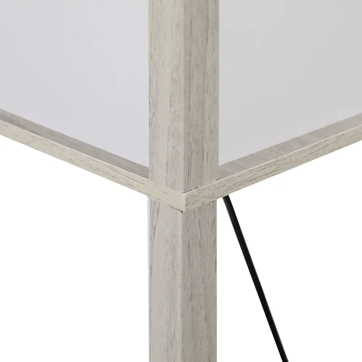 4-Tier Floor Lamp, Floor Light with Storage Shelf White and Oak 3-Tier by HOMCOM