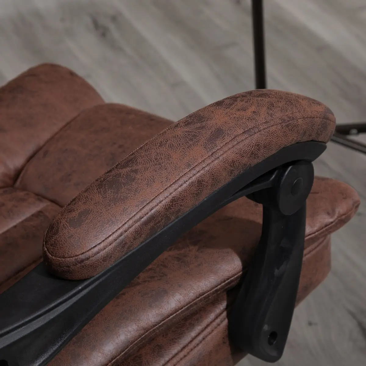 Executive Office Chair Computer Swivel Chair for Home with Arm, Footrest, Brown by Vinsetto