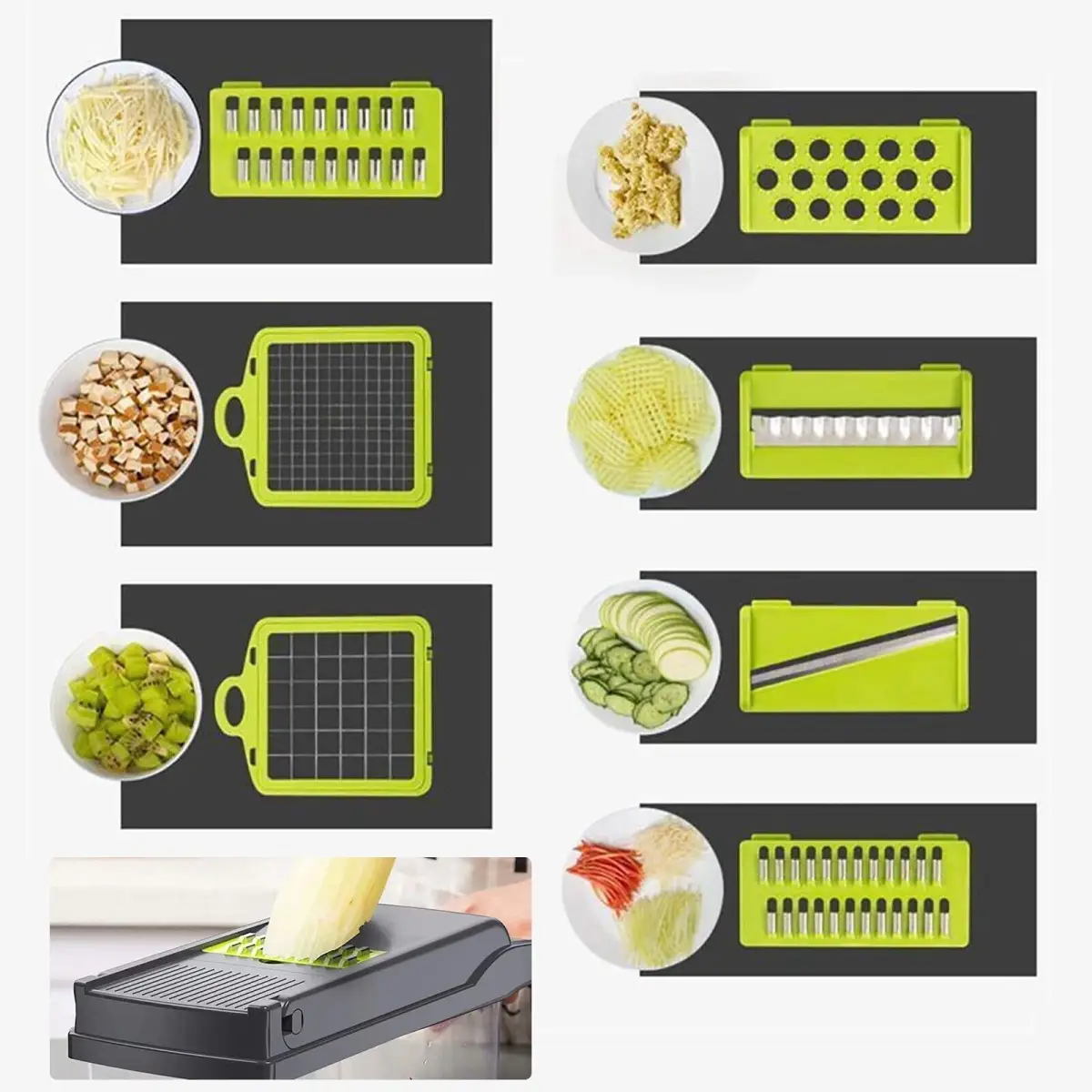 16 in 1 Vegetable Chopper, Salad Fruit Vegetable Food Chopper Slicer Peeler by N/A