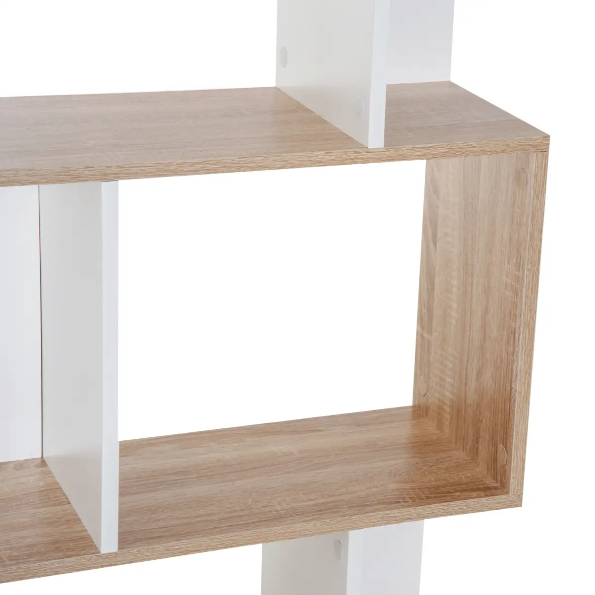 5-tier Display Shelving Storage Bookcase S Shape design Unit Natural by HOMCOM