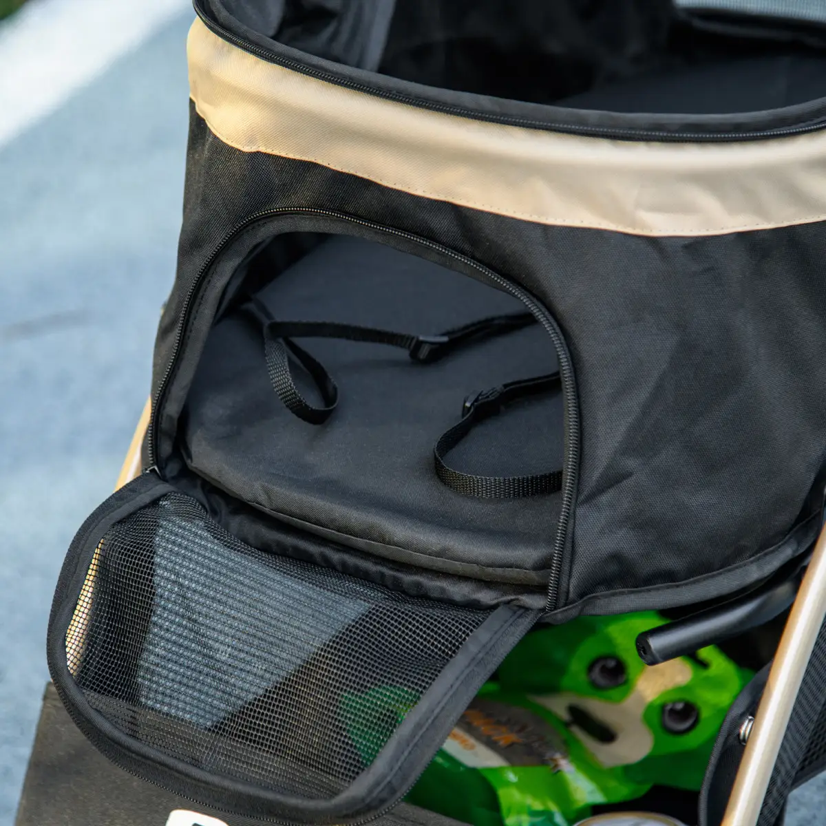 PawHut Pet Stroller for XS and S Dogs with Rain Cover - Khaki by PawHut