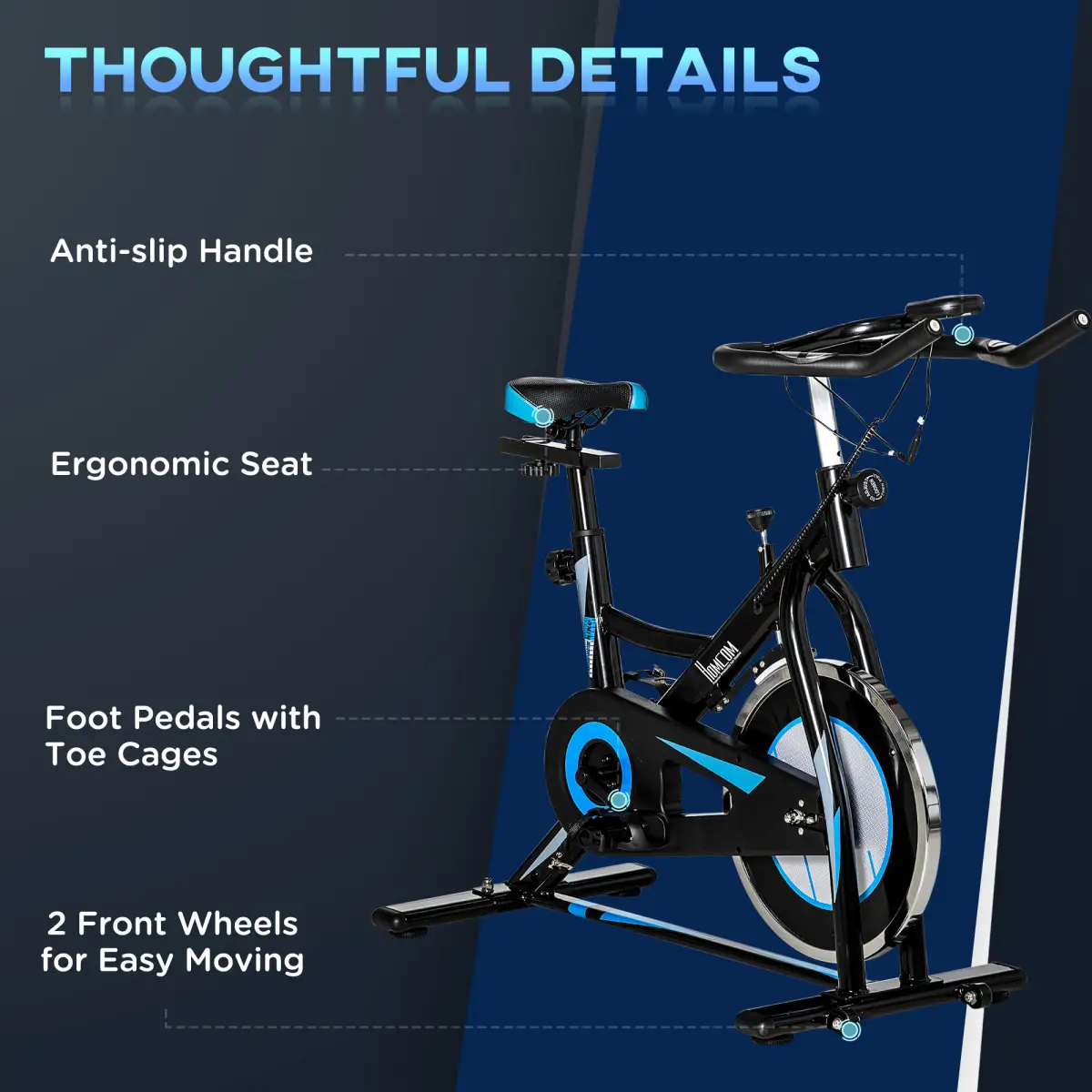 8kg Flywheel Stationary Exercise Bike Indoor Cycling Cardio Workout Bike by HOMCOM