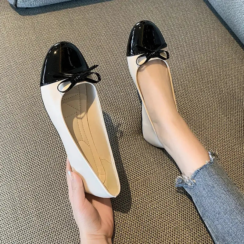 2026 New Fashion Ballerina Shoes Women's Flat Comfort Non-slip Loafers Leather Flats Elegant Bowknot Women's Single Shoes 35-43 by All Mart Bristol Ltd