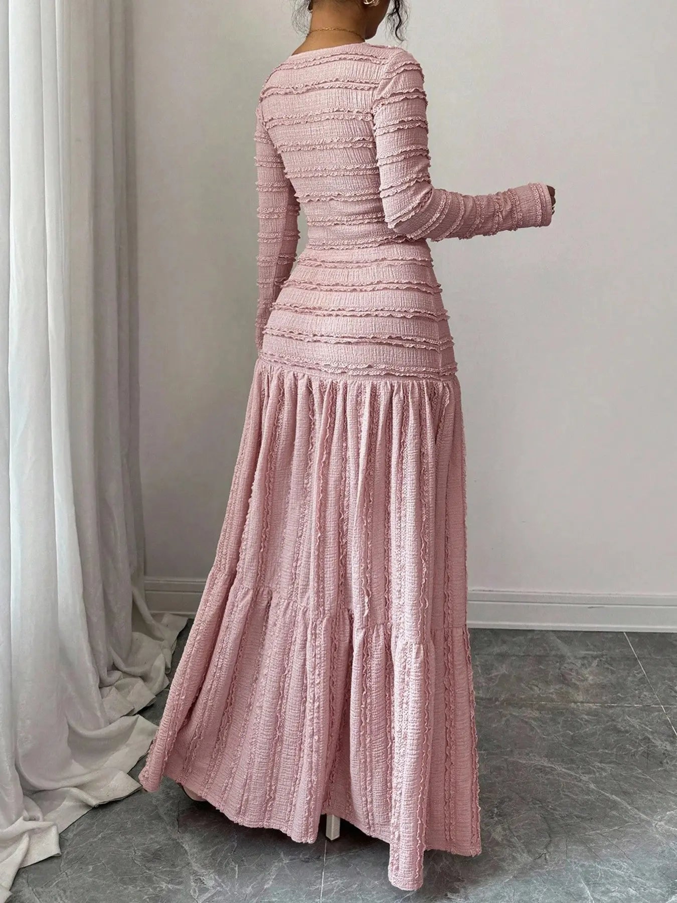 Women'S Casual Elegant Party Sweet Cute Long Sleeve Square Neck Dress, Womenswear Stylish Ladies' Formal Evening Wear Elegant Gown, Perfect for Special Occasions Valentine'S Day, Sweet and Cute by All Mart Bristol Ltd