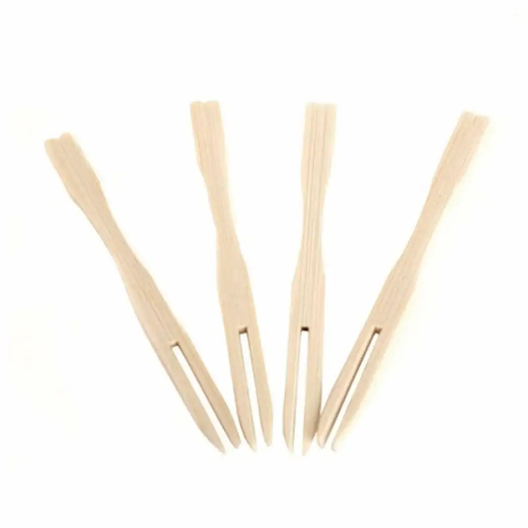 ECO Connection Pack Of 50 Disposable Natural Bamboo Skewer Forks by Aquarius