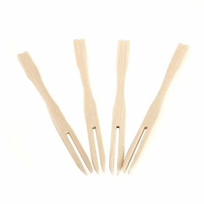 ECO Connection Pack Of 50 Disposable Natural Bamboo Skewer Forks by Aquarius