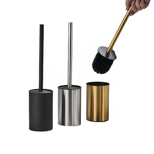 Stainless Steel Bathroom Toilet Brush Holder Accessories Black Toilet Brush Wall Mounted WC Cleaner Brush Cleaning Tools by All Mart Bristol Ltd