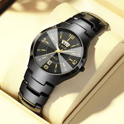 LIGE Fashion Elegant Women's Wristwatch Luxury Ceramics Strap Auto Date Week Waterproof Small Dial Quartz Watches for Woman Gift by All Mart Bristol Ltd