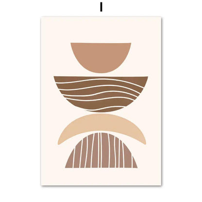 Line Leaves Geometric Abstract Boho Home Decor Painting by Dropshipman