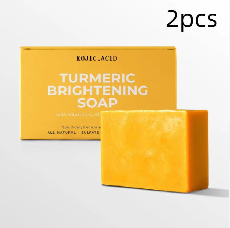 Turmeric Kojic Soap Turmeric Kojic Acid Soap Handmade Skin Products Natural Turmeric Soap Bar Skin Clean Dark Spot Remover Moist Bathing Facial Soap by Dropshipman