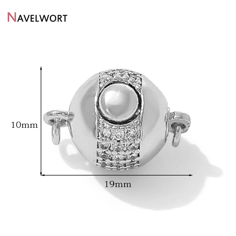 18K Gold Plated Brass With Zircon Ball Connector Clasps Strong Magnetic Clasps For DIY Bracelet Necklace Making Accessories by All Mart Bristol Ltd