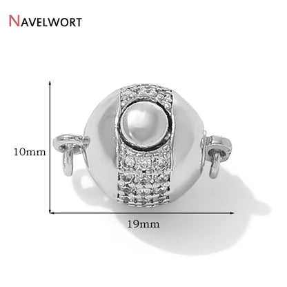 18K Gold Plated Brass With Zircon Ball Connector Clasps Strong Magnetic Clasps For DIY Bracelet Necklace Making Accessories by All Mart Bristol Ltd