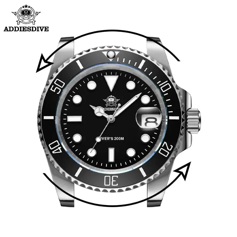 ADDIESDIVE Men's Classic Watch with Ceramic Bezel 200m Water Resistant Casual Quartz Watch BGW9 Blue Luminous Gift Watch MY-H3-2 by All Mart Bristol Ltd