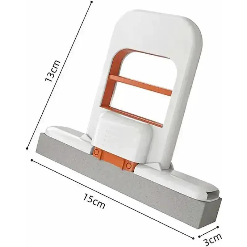 2025 New Upgrade Compact Self-Squeezing Mini Mop Set, Portable Wet-Dry Cleaning System with 2 Removable Washable Plastic Sponge Refills, for Small Spaces, Kitchen Counter (Orange) by All Mart Bristol Ltd