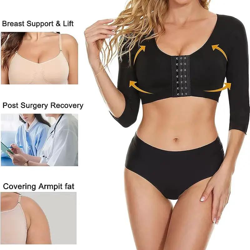 MISSMOLY Womens Arm Shaper Tops Slimmer Compression Half Sleeves Post Surgery Posture Corrector Shapewear by All Mart Bristol Ltd