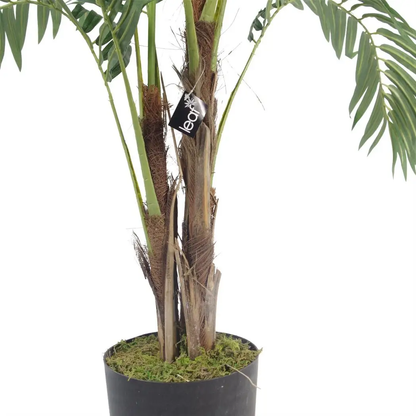 120cm Realistic Artificial palm tree with pot with Silver Metal Planter by Leaf