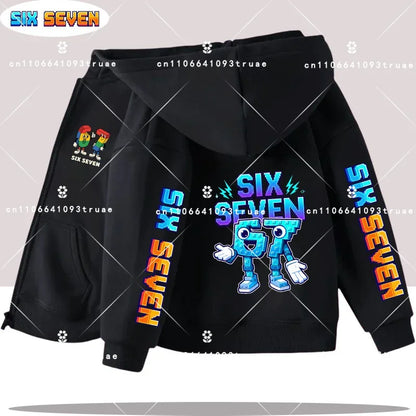 Hot Six Seven Children's Zip Up Hoodies Funny 67 Brainrot Zipper Hoody Clothes Kid Girl Boy Baby Casual Fashion Tops Sweatshirts by All Mart Bristol Ltd