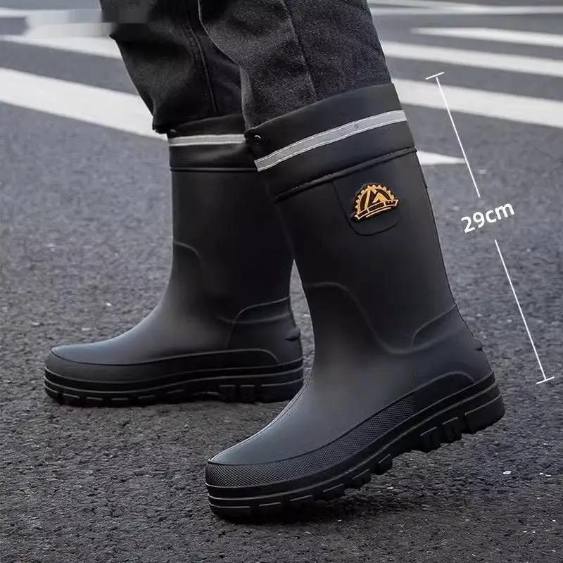Men's Fashionable Outdoor Middle Tube Non-slip Rain Boots by Dropshipman