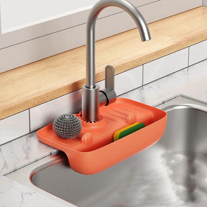 Anti-skid Mat Kitchen Rag Sponge Wiping Drain Storage Rack Kitchen Gadgets by Dropshipman