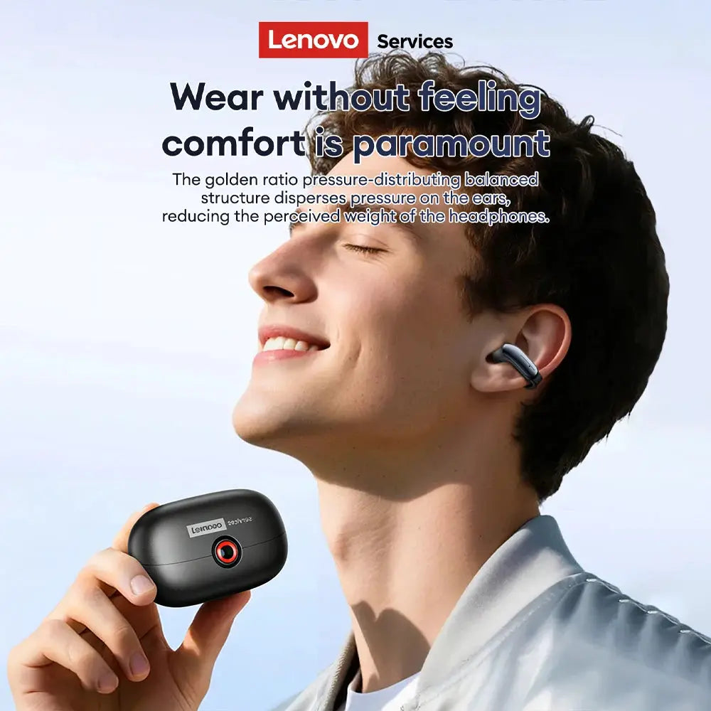 Lenovo LES-108 Bone Conduction TWS Ear Clips Earphones Wireless Bluetooth V6.0 Earbuds Sports Headphones Al Call Noise Reduction by All Mart Bristol Ltd